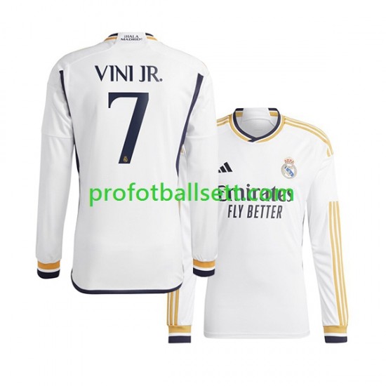 Fotballdrakt Real Madrid Vinicius Junior 7 Herre Hjemmekit 2023-2024 Langermet