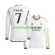 Fotballdrakt Real Madrid Vinicius Junior 7 Herre Hjemmekit 2023-2024 Langermet