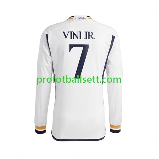 Fotballdrakt Real Madrid Vinicius Junior 7 Herre Hjemmekit 2023-2024 Langermet