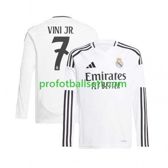 Fotballdrakt Real Madrid Vinicius Junior 7 Herre Hjemmekit 2024-2025 Hvit Langermet