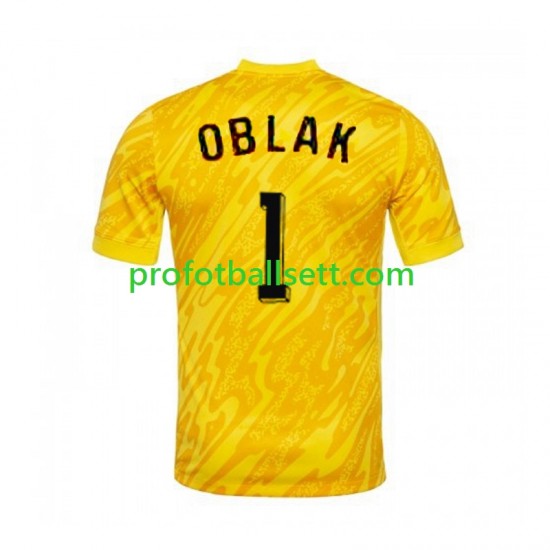 Fotballdrakt Slovenia Keeper Jan Oblak 1 Herre Hjemmekit Euro 2024 Gul Kortermet