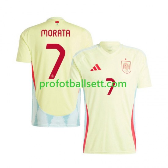 Fotballdrakt Spania Alvaro Morata 7 Herre Bortekit Euro 2024 Kortermet