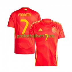 Fotballdrakt Spania Alvaro Morata 7 Herre Hjemmekit Euro 2024 Kortermet