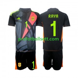 Fotballdrakt Spania Keeper David Raya 1 Barn Bortekit Euro 2024 Kortermet