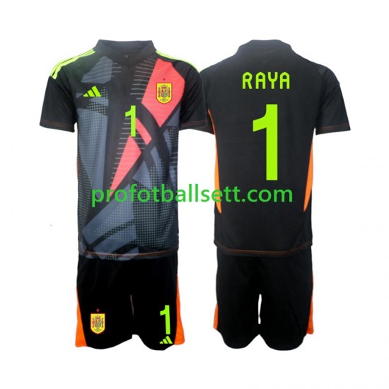 Fotballdrakt Spania Keeper David Raya 1 Barn Bortekit Euro 2024 Kortermet