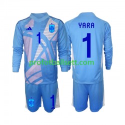 Fotballdrakt Spania Keeper David Raya 1 Barn Hjemmekit Euro 2024 Langermet