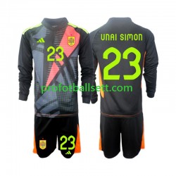 Fotballdrakt Spania Keeper Unai Simon 23 Barn Bortekit Euro 2024 Langermet