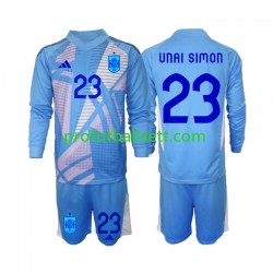 Fotballdrakt Spania Keeper Unai Simon 23 Barn Hjemmekit Euro 2024 Langermet