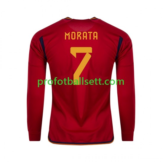 Fotballdrakt Spania MORATA 7 Herre Hjemmekit VM 2022 Langermet