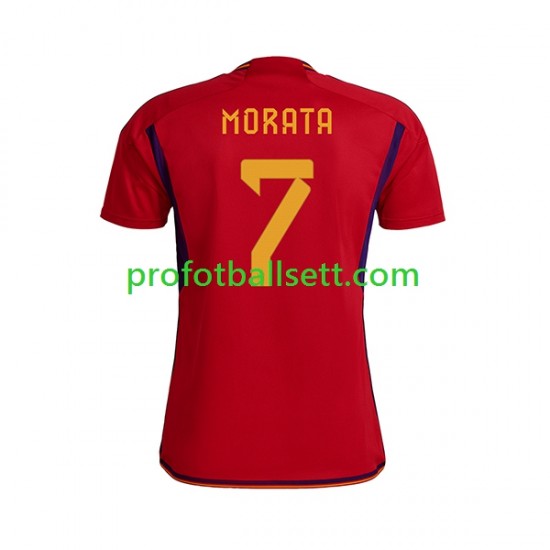 Fotballdrakt Spania MORATA 7 Herre Hjemmekit VM 2022 Kortermet