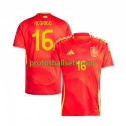 Fotballdrakt Spania Rodrigo 16 Herre Hjemmekit Euro 2024 Kortermet