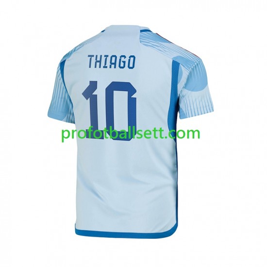 Fotballdrakt Spania Thiago 10 Herre Bortekit VM 2022 Kortermet