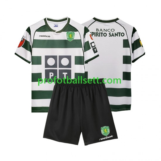 Retro Fotballdrakt Sporting CP 2001 2003 Barn Hjemmekit Kortermet