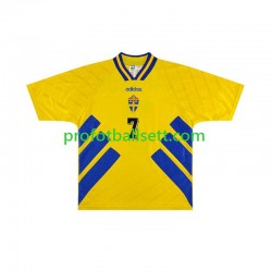 Retro Fotballdrakt Sverige Henrik Larsson 7 Herre Hjemmekit 1994 Kortermet