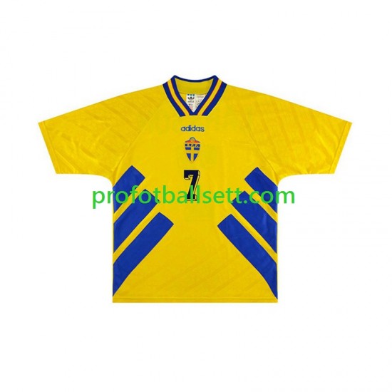 Retro Fotballdrakt Sverige Henrik Larsson 7 Herre Hjemmekit 1994 Kortermet