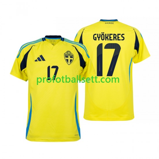 Fotballdrakt Sverige Viktor Gyokeres 17 Herre Hjemmekit 2024 Kortermet
