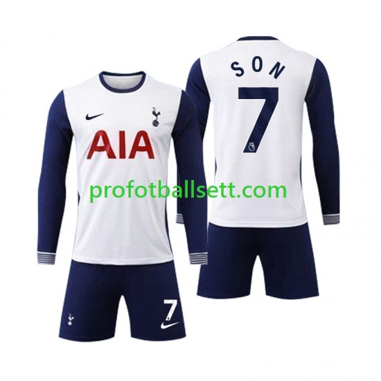Fotballdrakt Tottenham Spurs Son 7 Barn Hjemmekit 2024-2025 Langermet