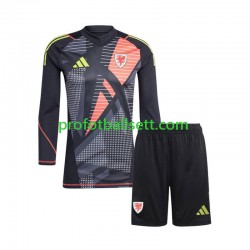 Fotballdrakt Wales Keeper Barn Hjemmekit 2024 Svart Langermet