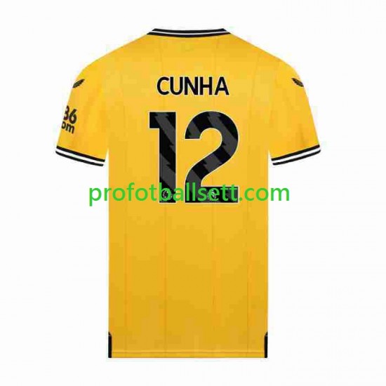 Fotballdrakt Wolverhampton Wanderers CUNHA 12 Herre Hjemmekit 2023-2024 Kortermet