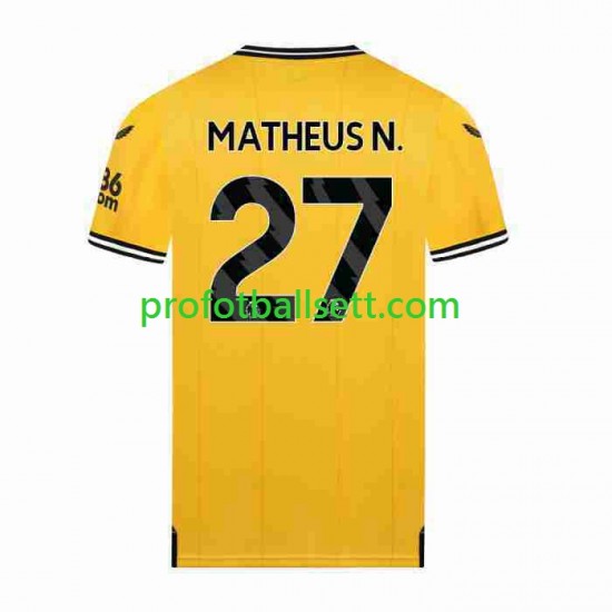 Fotballdrakt Wolverhampton Wanderers Matheus Nunes 27 Herre Hjemmekit 2023-2024 Kortermet