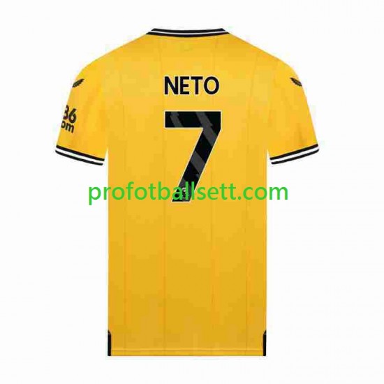 Fotballdrakt Wolverhampton Wanderers NETO 7 Herre Hjemmekit 2023-2024 Kortermet