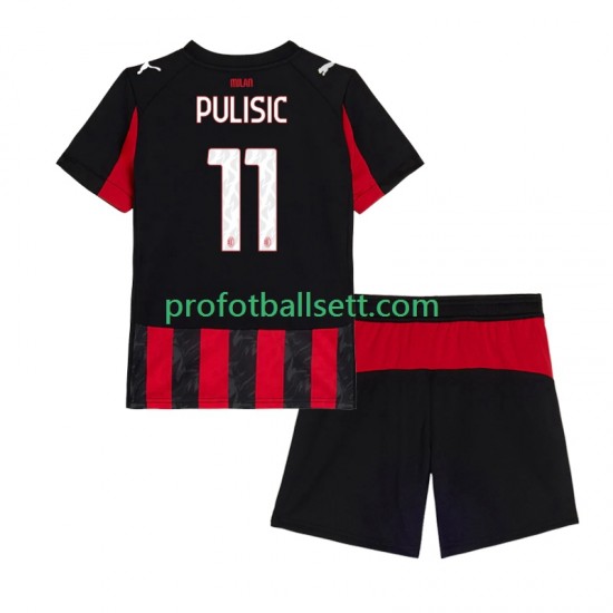 Fotballdrakt AC Milan Christian Pulisic 11 Barn Hjemmekit 2025-2026 Kortermet