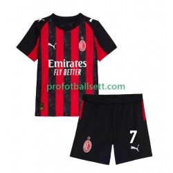 Fotballdrakt AC Milan Santiago Gimenez 7 Barn Hjemmekit 2025-2026 Kortermet