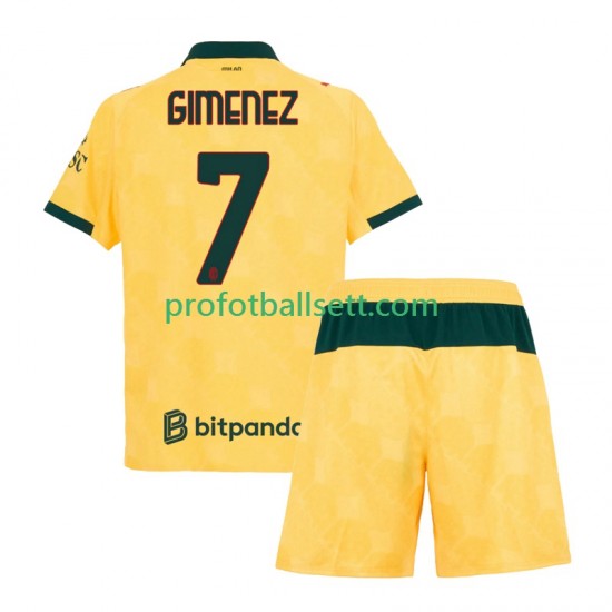 Fotballdrakt AC Milan Santiago Gimenez 7 Barn Tredjekit 2025-2026 Kortermet