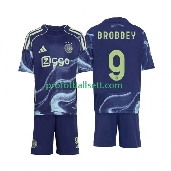 Fotballdrakt AFC Ajax Brian Brobbey 9 Barn Bortekit 2025-2026 Kortermet