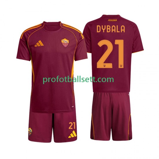 Fotballdrakt AS Roma Dybala 21 Barn Hjemmekit 2025-2026 Kortermet
