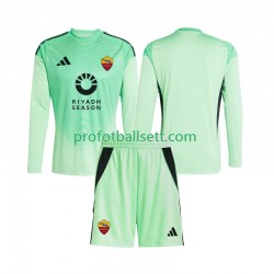 Fotballdrakt AS Roma Keeper Barn Bortekit Fjerdekit 2025-2026 Langermet
