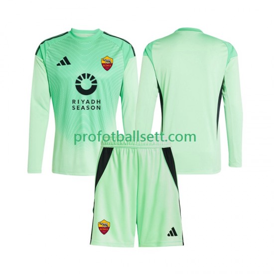 Fotballdrakt AS Roma Keeper Barn Bortekit Fjerdekit 2025-2026 Langermet