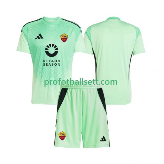 Fotballdrakt AS Roma Keeper Barn Bortekit Fjerdekit 2025-2026 Kortermet