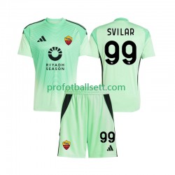 Fotballdrakt AS Roma Keeper Mile Svilar 99 Barn Bortekit Fjerdekit 2025-2026 Kortermet