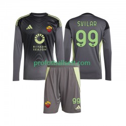 Fotballdrakt AS Roma Keeper Mile Svilar 99 Barn Hjemmekit 2025-2026 Langermet
