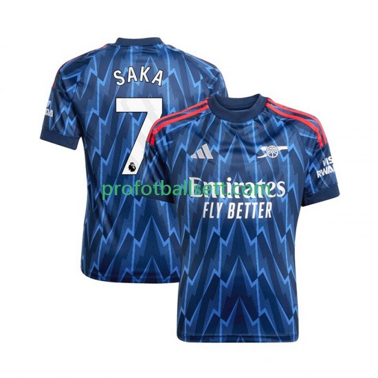 Fotballdrakt Arsenal Bukayo Saka 7 Herre Bortekit 2025-2026 Kortermet