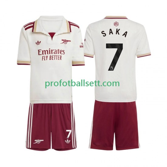 Fotballdrakt Arsenal Bukayo Saka 7 Barn Tredjekit 2025-2026 Kortermet