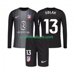 Fotballdrakt Atlético Madrid Keeper Jan Oblak 13 Barn Bortekit 2025-2026 Langermet