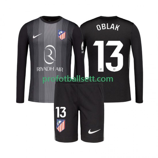 Fotballdrakt Atlético Madrid Keeper Jan Oblak 13 Barn Bortekit 2025-2026 Langermet