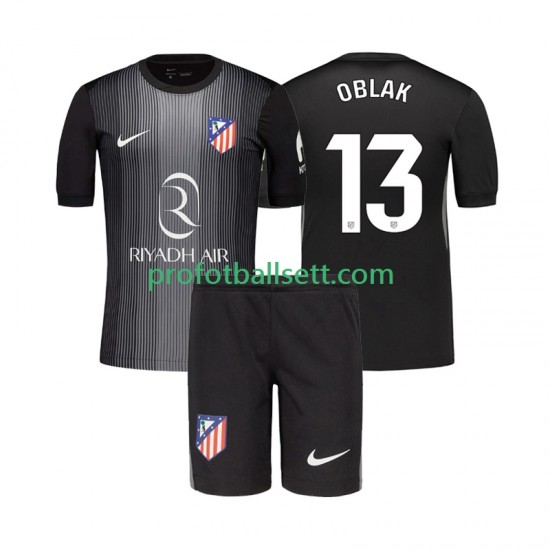 Fotballdrakt Atlético Madrid Keeper Jan Oblak 13 Barn Bortekit 2025-2026 Kortermet