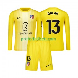 Fotballdrakt Atlético Madrid Keeper Jan Oblak 13 Barn Hjemmekit 2025-2026 Langermet