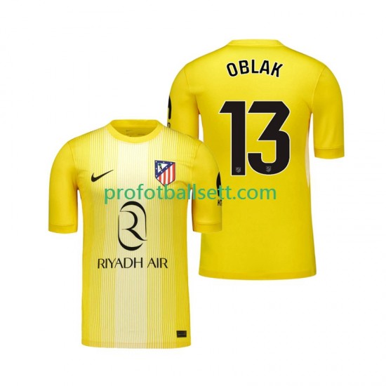 Fotballdrakt Atlético Madrid Keeper Jan Oblak 13 Herre Hjemmekit 2025-2026 Kortermet