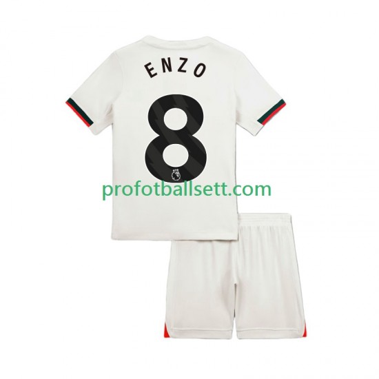 Fotballdrakt Chelsea Enzo Fernandez 8 Barn Bortekit 2025-2026 Kortermet