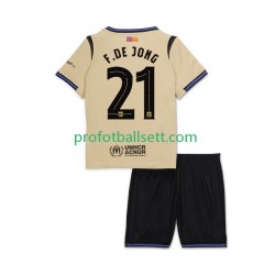 Fotballdrakt FC Barcelona Frenkie de Jong 21 UCL Barn Bortekit 2025-2026 Kortermet