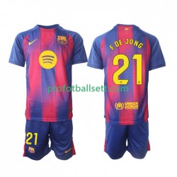 Fotballdrakt FC Barcelona Frenkie de Jong 21 Barn Hjemmekit 2025-2026 Kortermet
