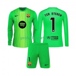 Fotballdrakt FC Barcelona Keeper Ter Stegen 1 Barn Hjemmekit 2025-2026 Langermet