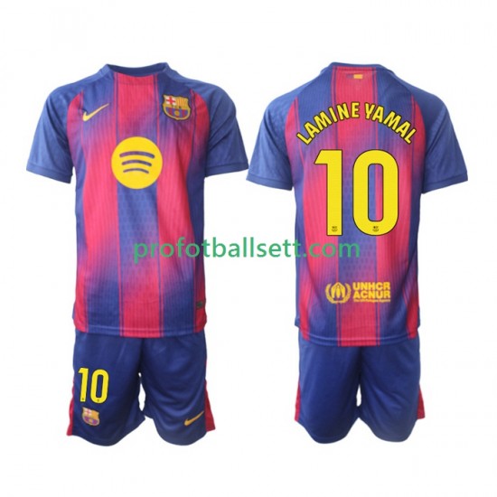 Fotballdrakt FC Barcelona Lamine Yamal 10 Barn Hjemmekit 2025-2026 Kortermet