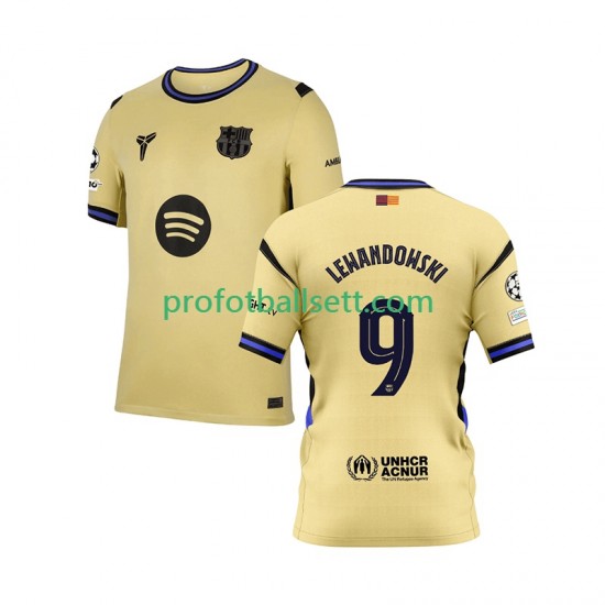 Fotballdrakt FC Barcelona Robert Lewandowski 9 Champions League Herre Bortekit 2025-2026 Kortermet