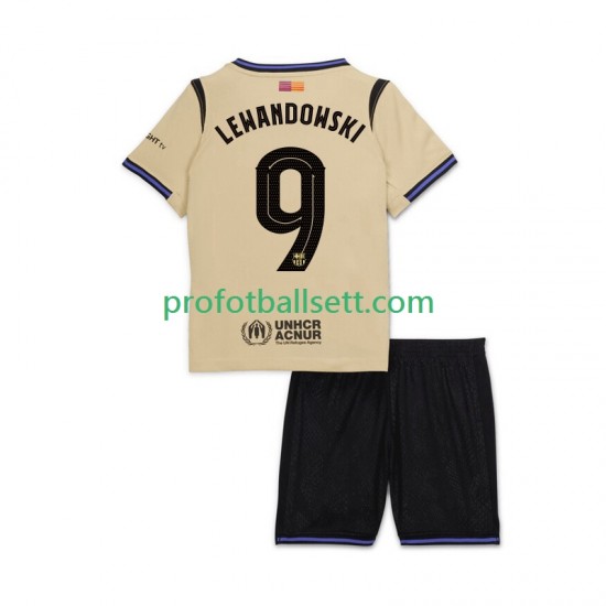 Fotballdrakt FC Barcelona Robert Lewandowski 9 UCL Barn Bortekit 2025-2026 Kortermet
