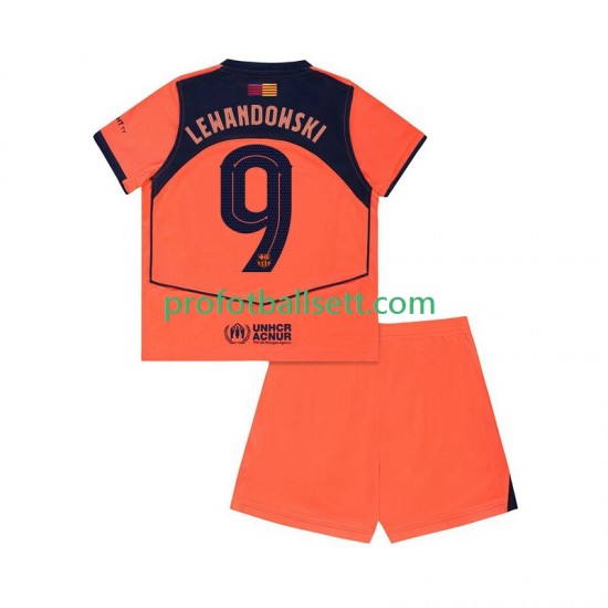 Fotballdrakt FC Barcelona Robert Lewandowski 9 UCL Barn Tredjekit 2025-2026 Kortermet